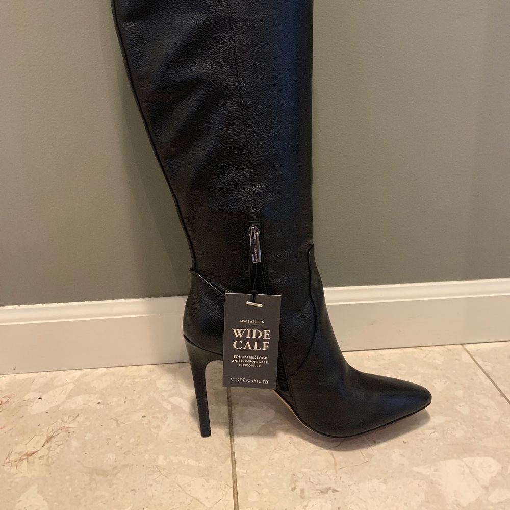 Vince camuto black high heels boots